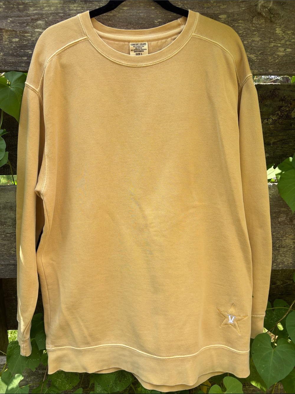 Comfort Colors Women's Yellow Crewneck Sweatshirt Size Large